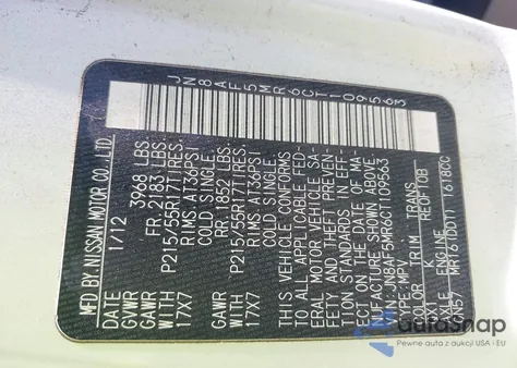 2012 Nissan Juke Sv z USA, uszkodzony, nr VIN JN8AF5MR6CT109563